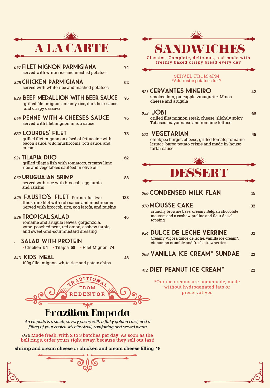 Cardápio em Português