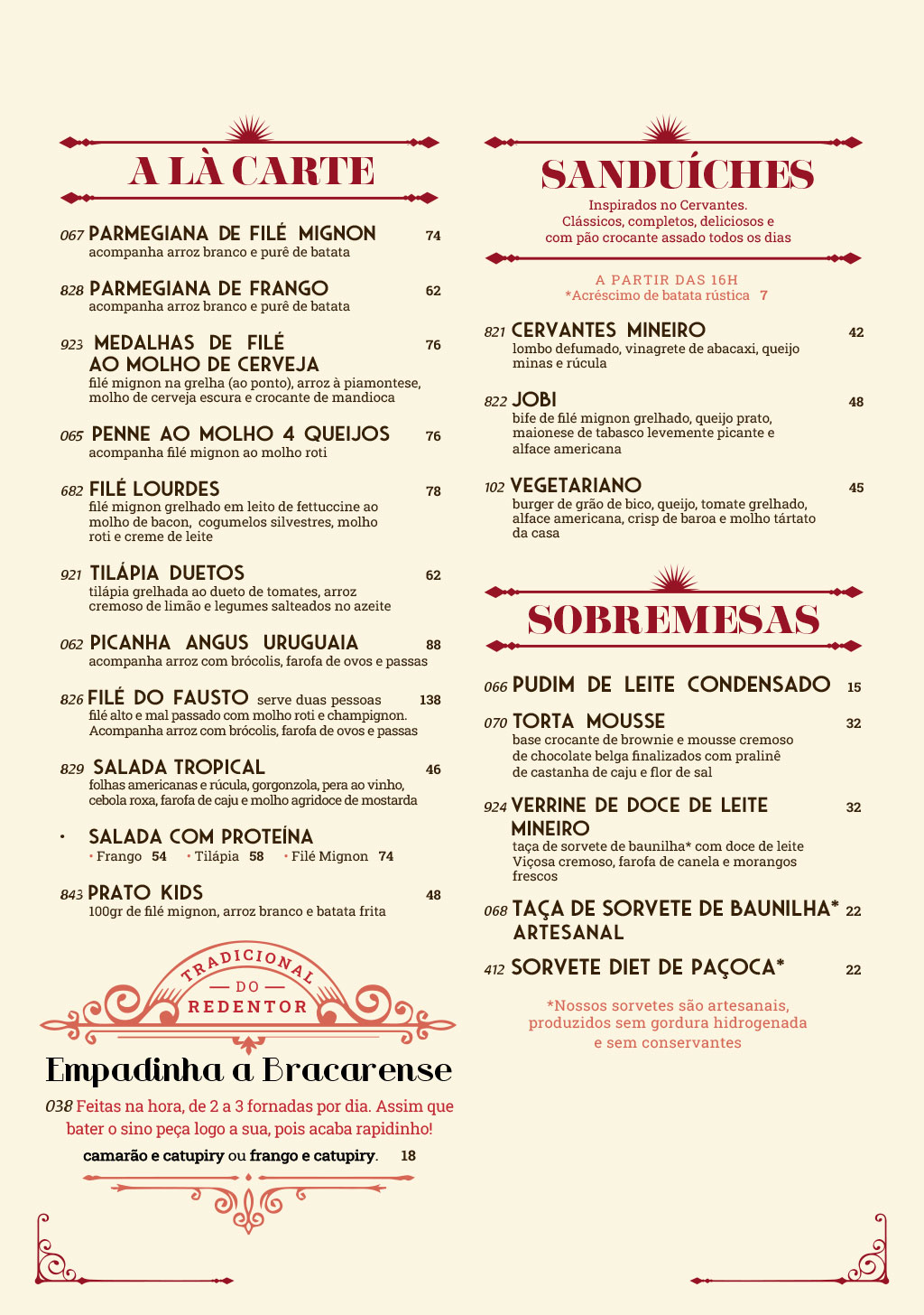 Cardápio em Português